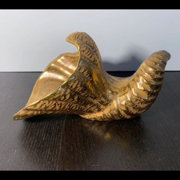 Stangl Pottery Hand Painted Granada Gold Conch Shell Trinket Dish/Container - Picture 5 of 10